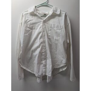 Astrid White‎ Cotton Button Up Shirt Long Sleeve Oversized Made in Italy Size S